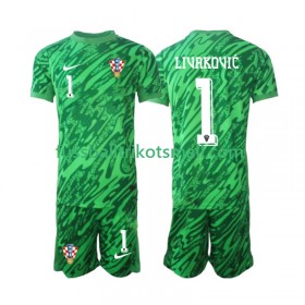 Fußballtrikots Kroatien DOMINIK LIVAKOVIC 1 Torwart Kinder 2024 Kurzarm Auswärts-trikot kaufen